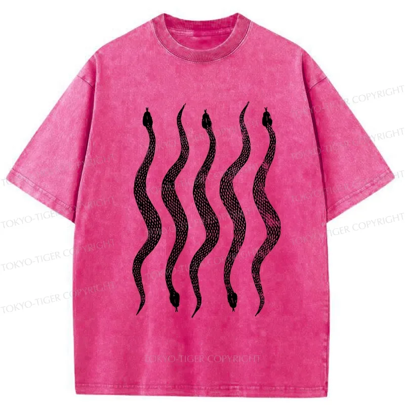 Tokyo-Tiger Sinuous Snake Washed T-Shirt