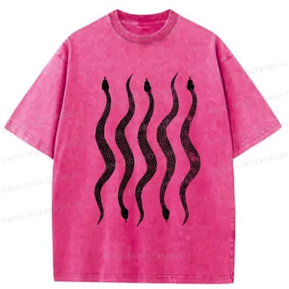 Tokyo-Tiger Sinuous Snake Washed T-Shirt