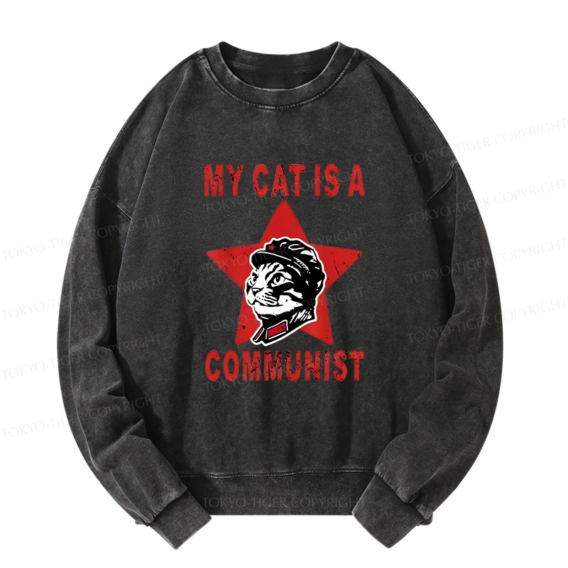 Tokyo-Tiger Funny Cat-ism Washed Sweatshirt