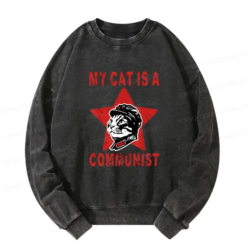 Tokyo-Tiger Funny Cat-ism Washed Sweatshirt