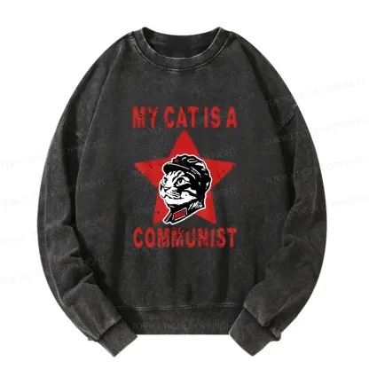 Tokyo-Tiger Funny Cat-ism Washed Sweatshirt