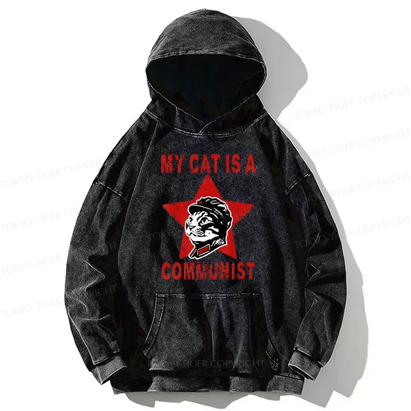 Tokyo-Tiger Funny Cat-ism Washed Hoodie