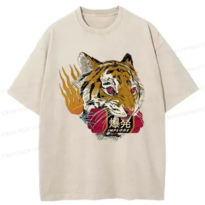 Tokyo-Tiger Angry Tiger Washed T-Shirt