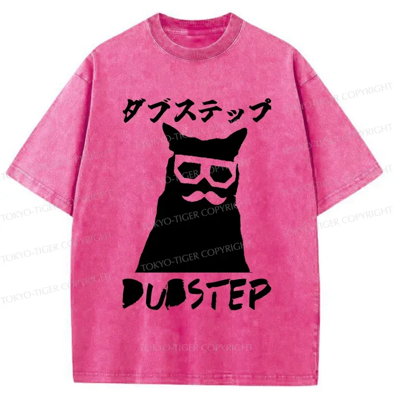 Tokyo-Tiger Dubstep Cat Washed T-Shirt