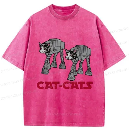 Tokyo-Tiger Walking Robot Cat Washed T-Shirt