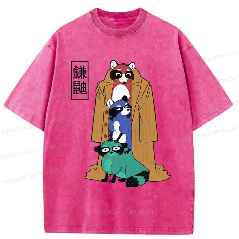 Tokyo-Tiger Funny Sickle Weasel Washed T-Shirt