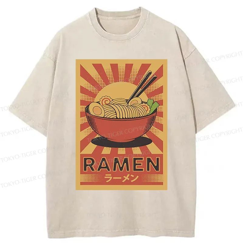 Tokyo-Tiger Retro Ramen Washed T-Shirt