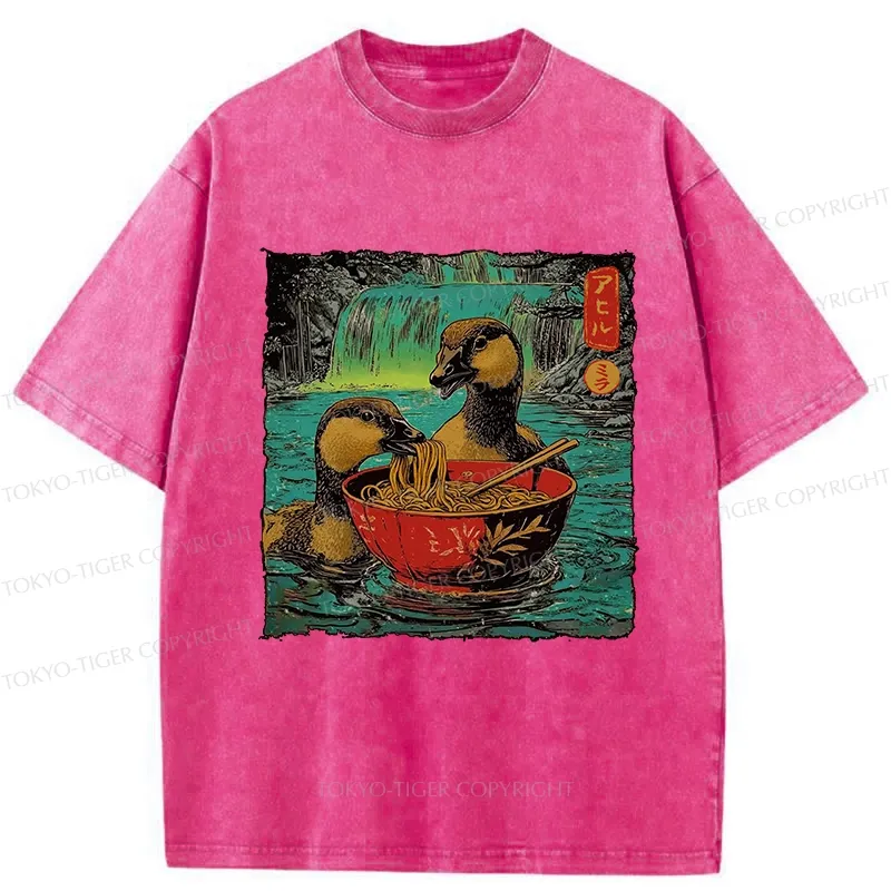 Tokyo-Tiger Ramen Lover Goose Washed T-Shirt