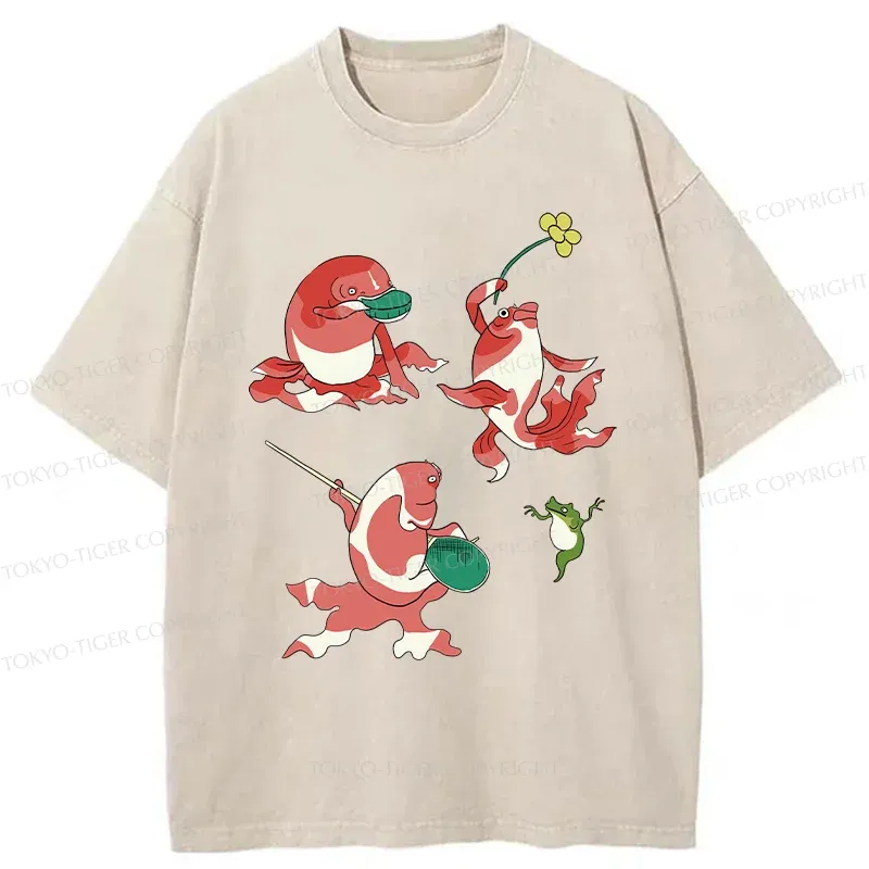 Tokyo-Tiger Fish Party Washed T-Shirt
