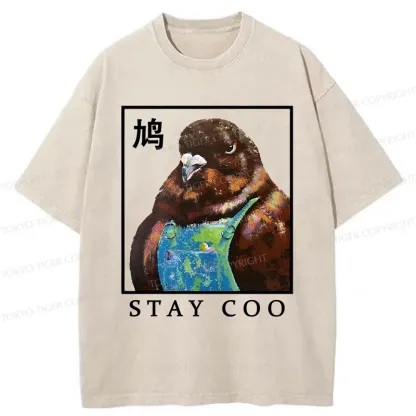 Tokyo-Tiger Keep Cool Pigeon Washed T-Shirt