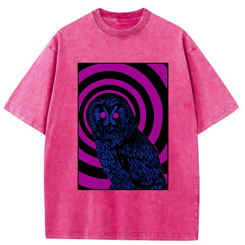 Tokyo-Tiger Psychedelic Owl Washed T-Shirt