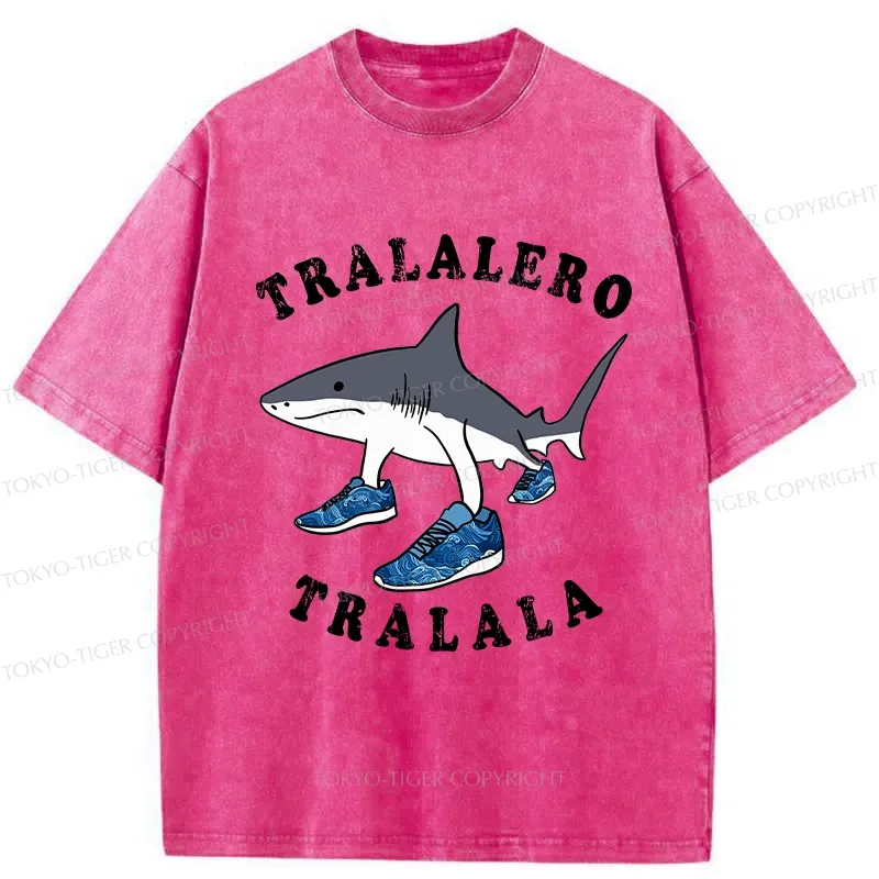 Tokyo-Tiger Tralalero Tralala Funny Washed T-Shirt