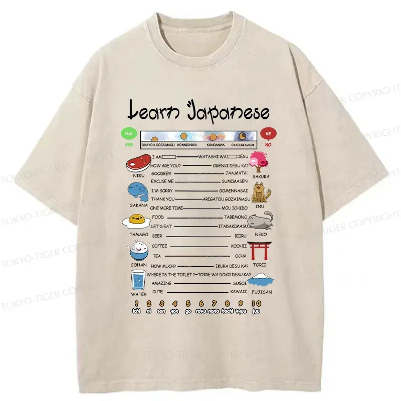 Tokyo-Tiger Japanese Culture Catalog Washed T-Shirt