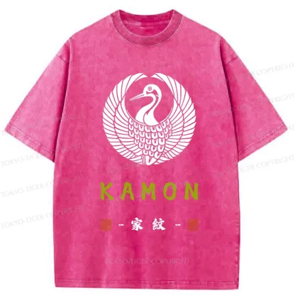 Tokyo-Tiger Crane Family Crest Washed T-Shirt