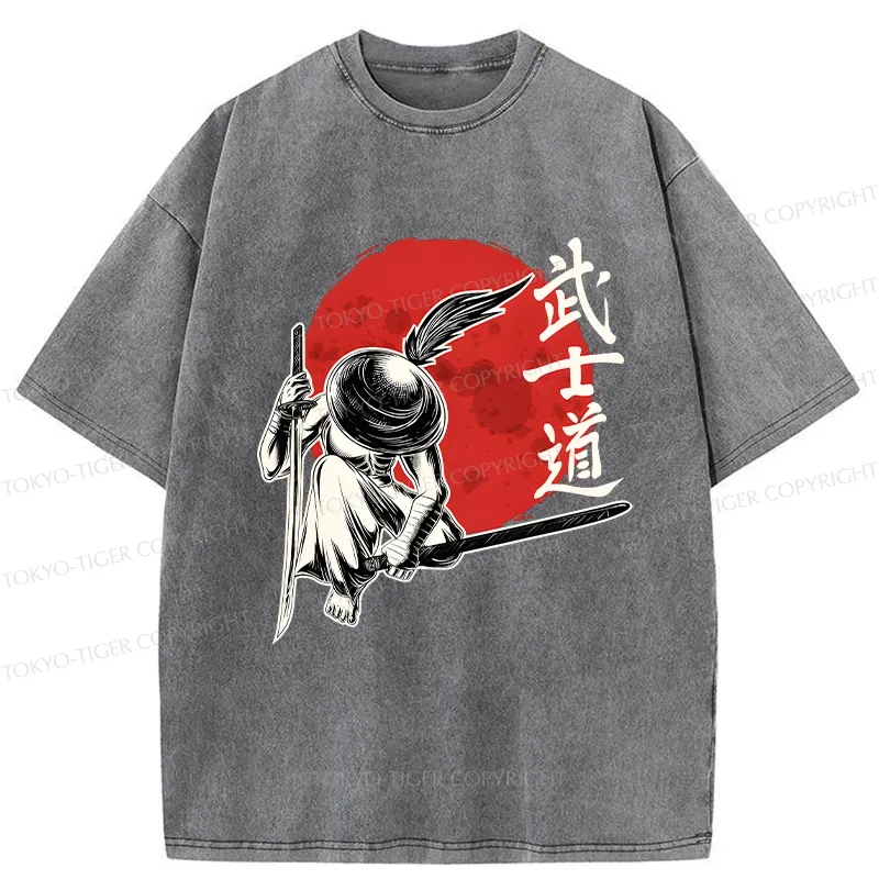 Tokyo-Tiger Bushido Samurai Washed T-Shirt