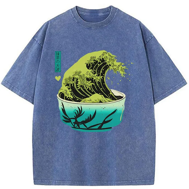Tokyo-Tiger Matcha Wave Washed T-Shirt