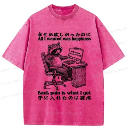 Tokyo-Tiger All I Wanted Was Happiness Washed T-Shirt
