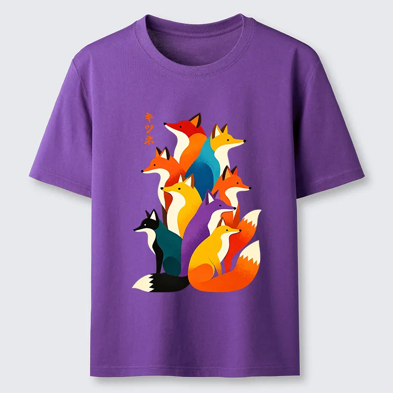 Tokyo-Tiger Colorful Fox Crew Classic T-Shirt