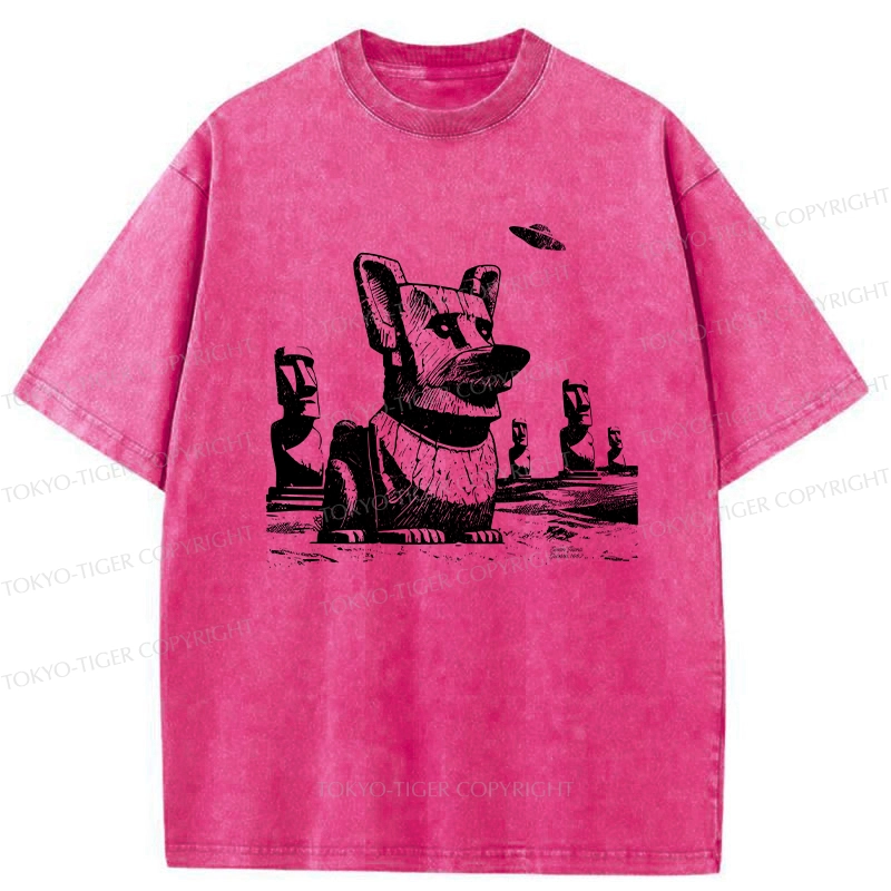 Tokyo-Tiger Funny Corgi Washed T-Shirt