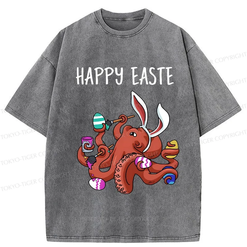 Tokyo-Tiger Easter Octopus Washed T-Shirt