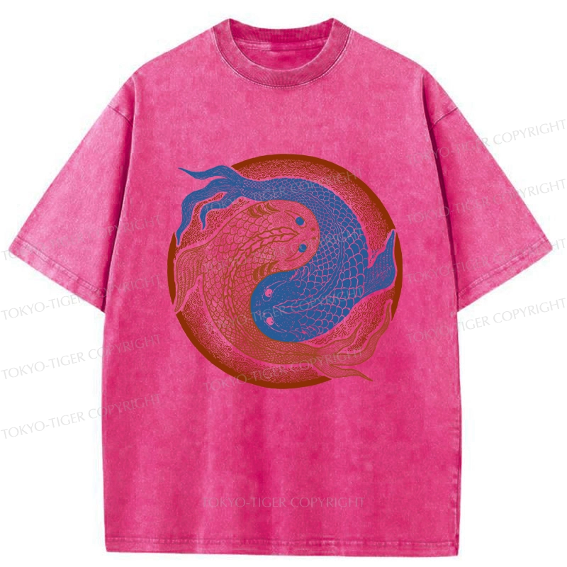 Tokyo-Tiger Yin Yang Fish Washed T-Shirt