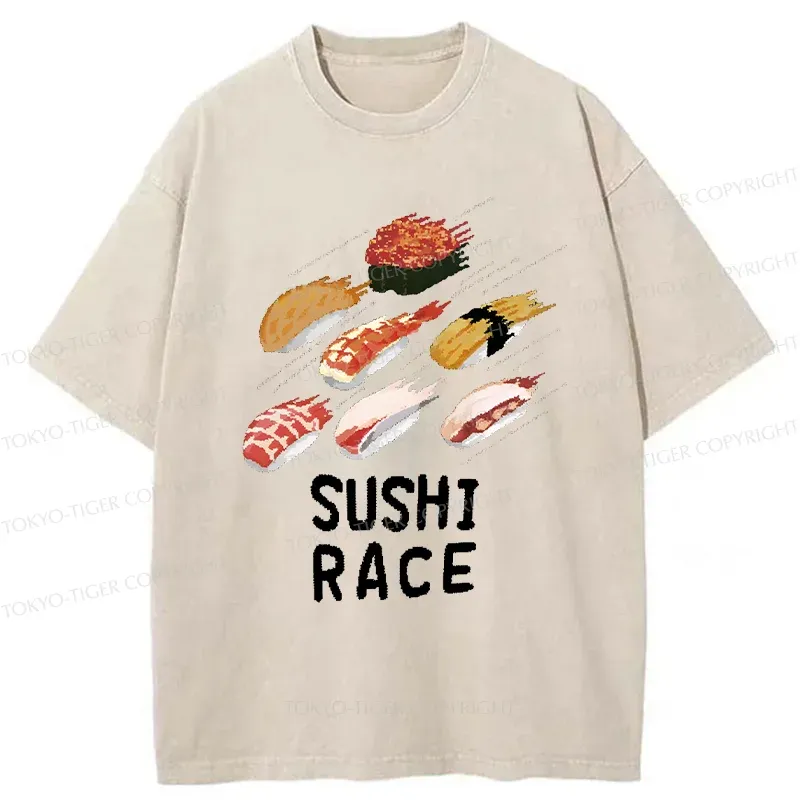 Tokyo-Tiger Sushi Competition Washed T-Shirt