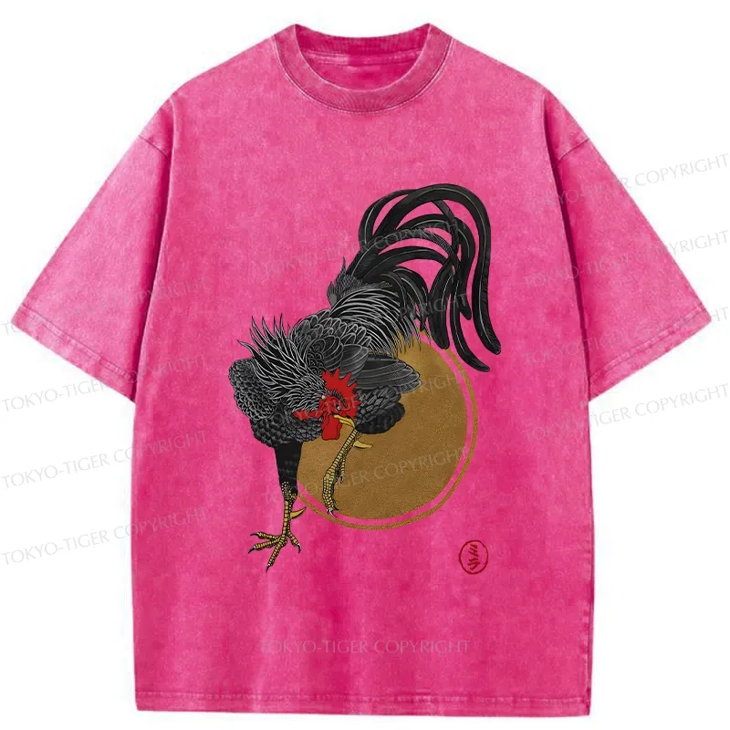 Tokyo-Tiger Strutting Rooster Washed T-Shirt