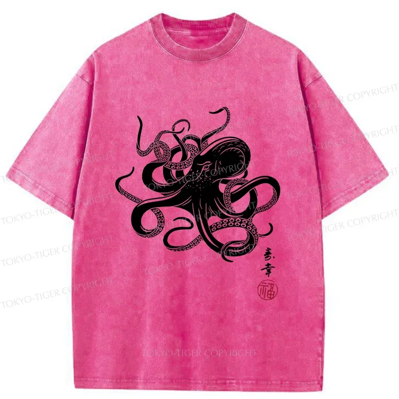 Tokyo-Tiger Vintage Octopus Washed T-Shirt