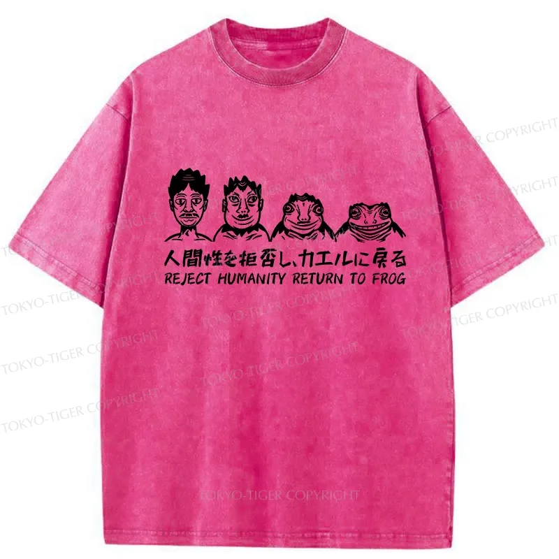 Tokyo-Tiger Reject Humanity Return To Frog Washed T-Shirt