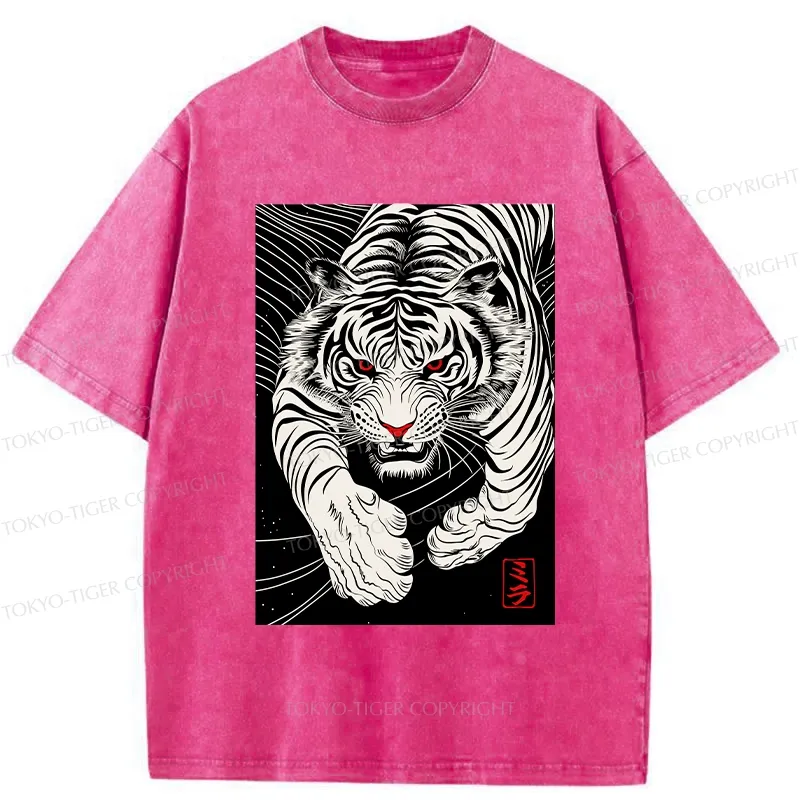 Tokyo-Tiger Japanese Ferocious Tiger Washed T-Shirt
