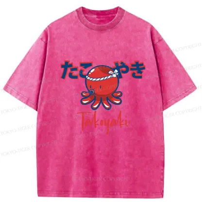 Tokyo-Tiger Japanese Traditional Takoyaki Washed T-Shirt