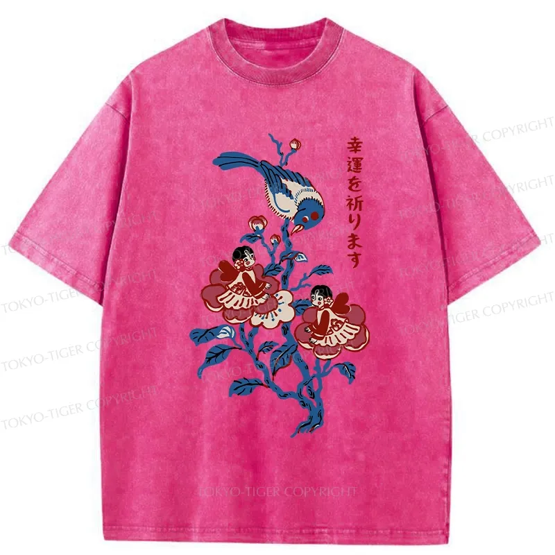 Tokyo-Tiger Best Of Luck Washed T-Shirt