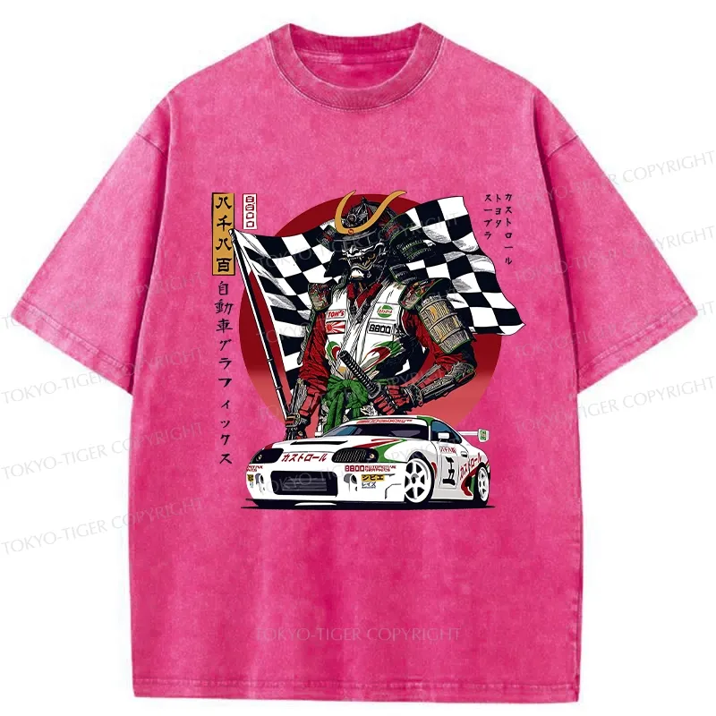 Tokyo-Tiger Samurai Racer Washed T-Shirt