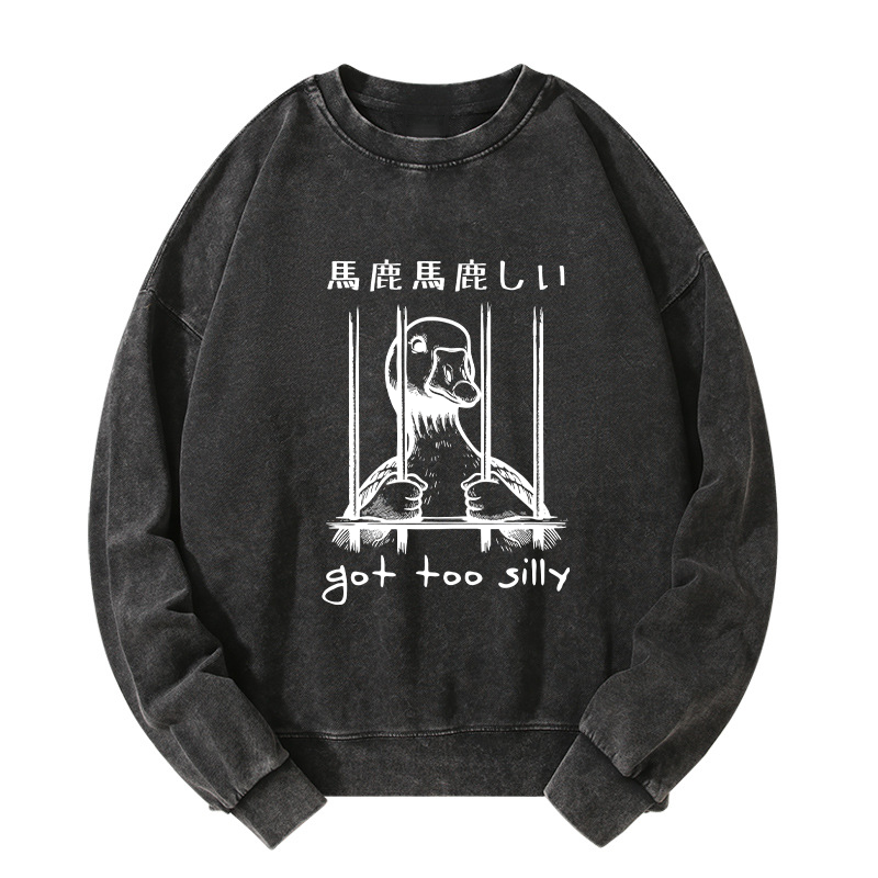 Tokyo-Tiger Got Too Silly Washed Sweatshirt