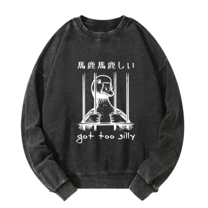 Tokyo-Tiger Got Too Silly Washed Sweatshirt