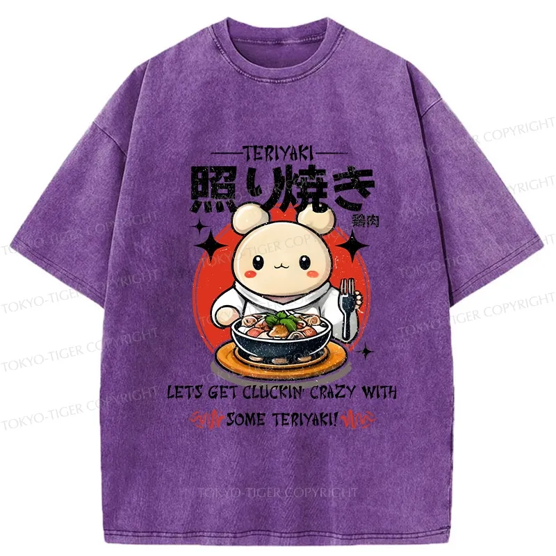 Tokyo-Tiger Chicken Teriyaki Japanese Washed T-Shirt