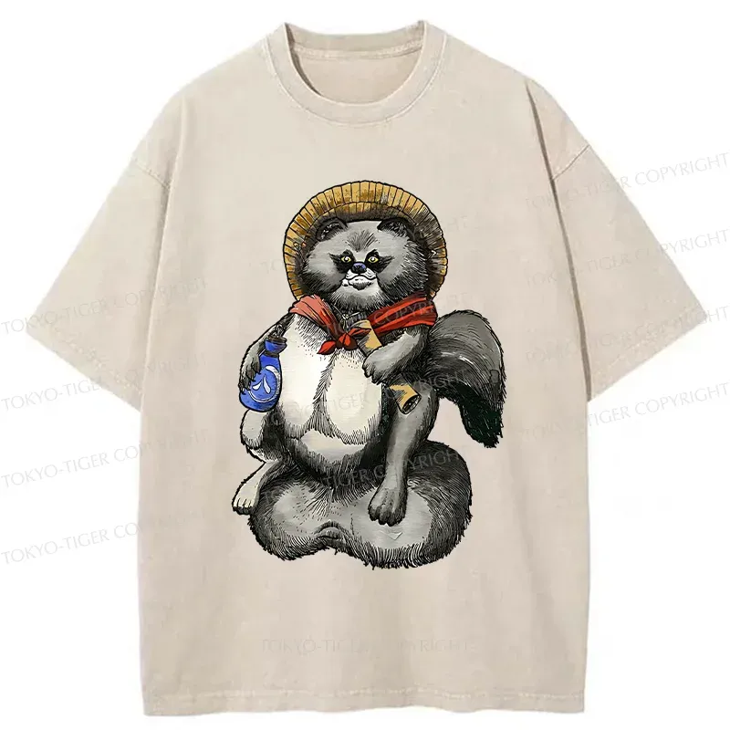 Tokyo-Tiger Japanese Mascot Washed T-Shirt