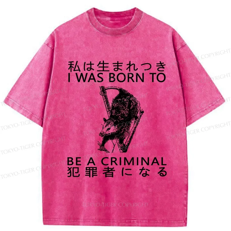 Tokyo-Tiger I Was Born To Be A Criminal Washed T-Shirt