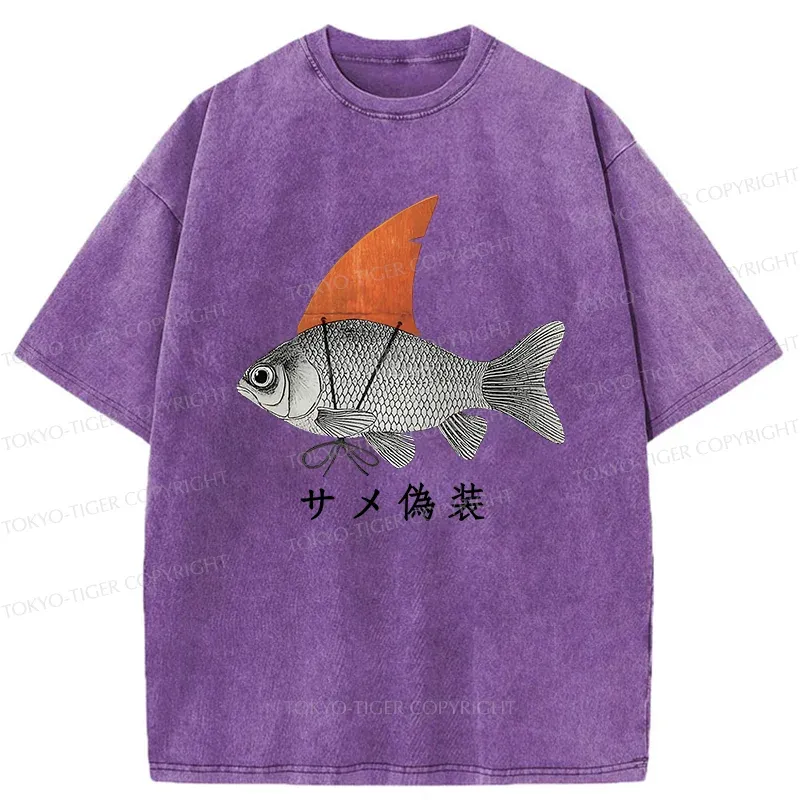 Tokyo-Tiger Fish Disguise Washed T-Shirt