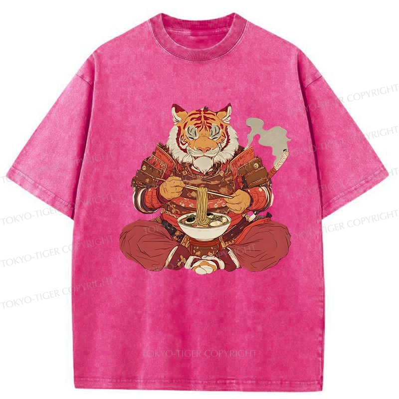 Tokyo-Tiger Ramen Lover Tiger Washed T-Shirt