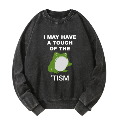 Tokyo-Tiger Funny Frog Flipping The Bird Washed Sweatshirt