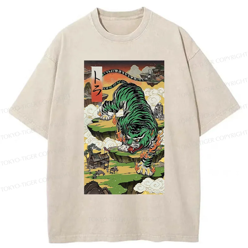 Tokyo-Tiger Fierce Tiger Washed T-Shirt