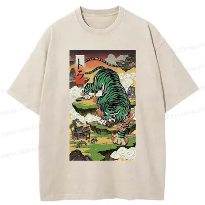 Tokyo-Tiger Fierce Tiger Washed T-Shirt