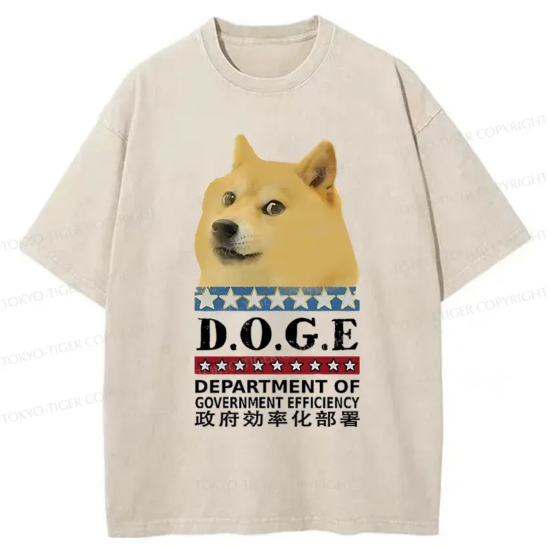Tokyo-Tiger D O G E Dog Washed T-Shirt