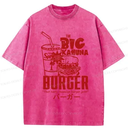 Tokyo-Tiger Tasty Hawaiian Burger Washed T-Shirt