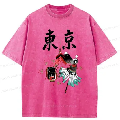 Tokyo-Tiger Tokyo Tourism Washed T-Shirt