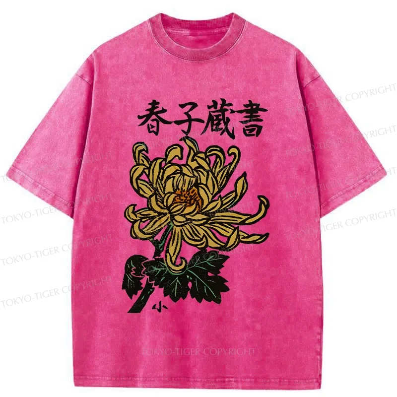 Tokyo-Tiger Spring Chrysanthemum Washed T-Shirt