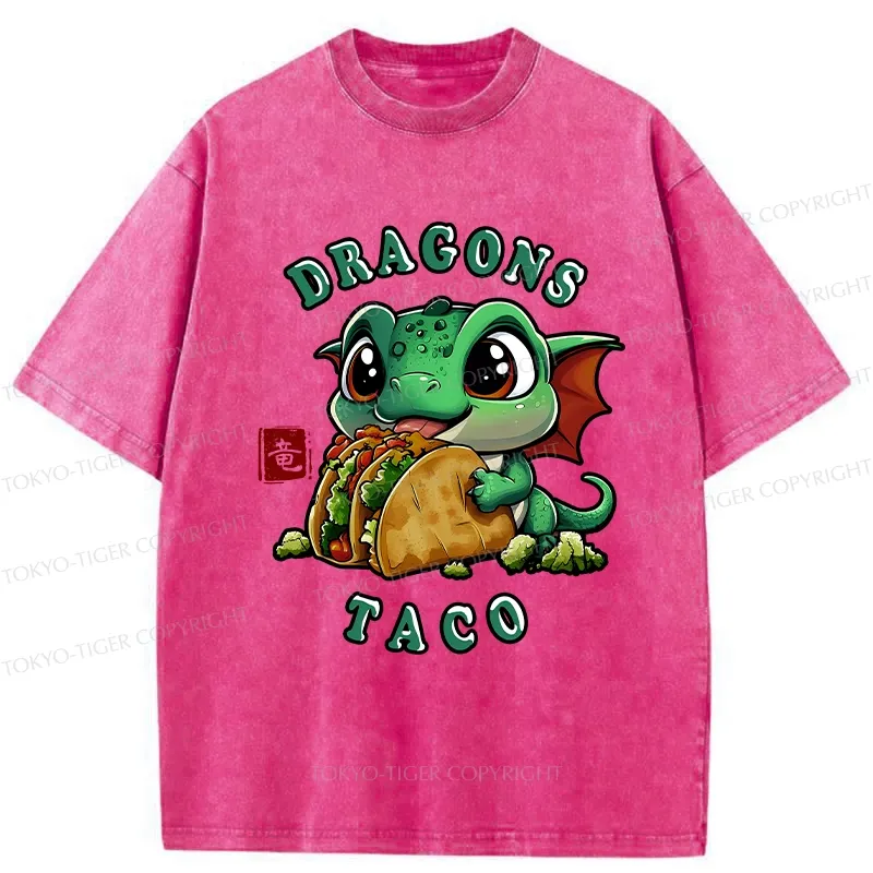 Tokyo-Tiger Dragon Taco Washed T-Shirt Sale