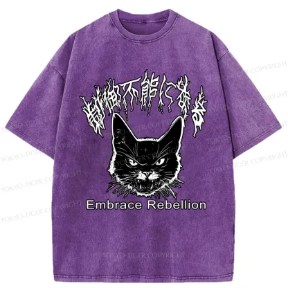 Tokyo-Tiger Embrace Rebellion Washed T-Shirt