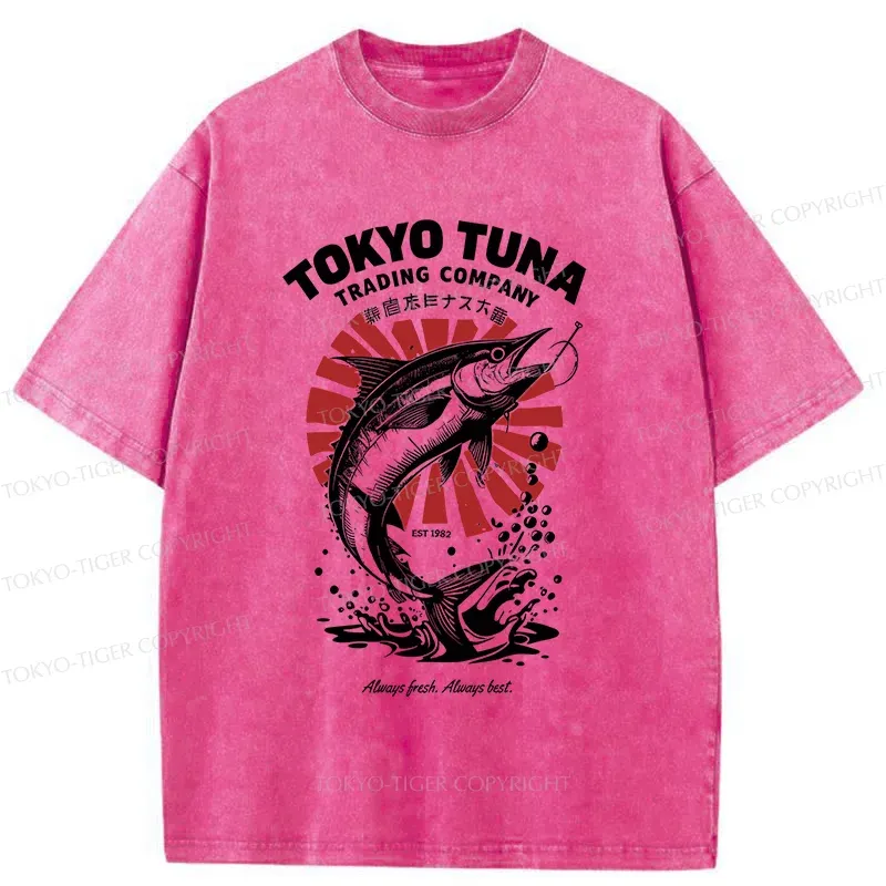 Tokyo-Tiger Tokyo Fishing Activities Washed T-Shirt